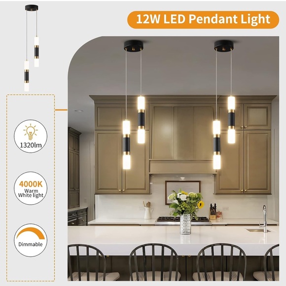 2-Light Modern Kitchen Island - Picture 5 of 5